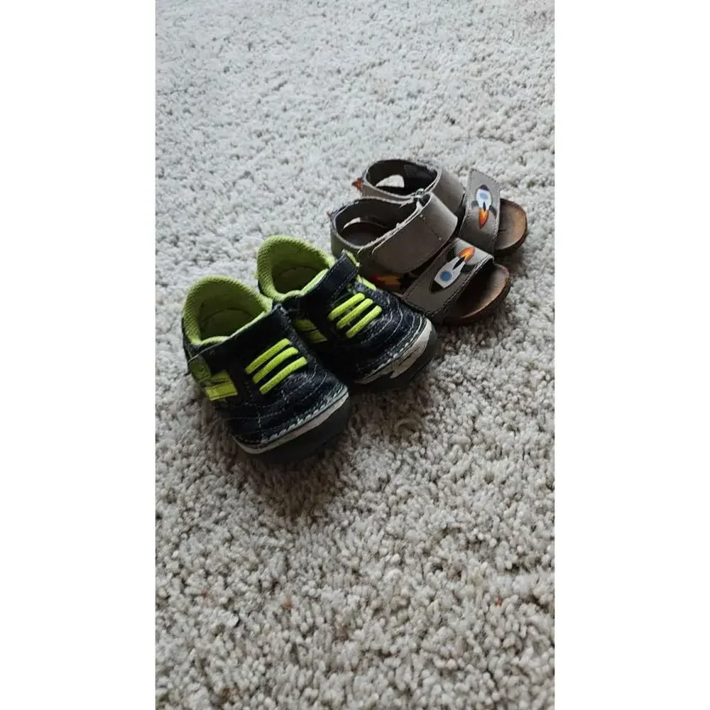 Stride Rite Shoes Toddler 2-Pair Bundle: Sneakers and Wonder Nation Sandal 3.5/4